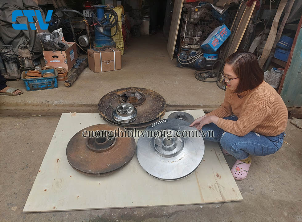 Cường Thịnh Vương gia công cánh máy bơm inox, gang, đồng