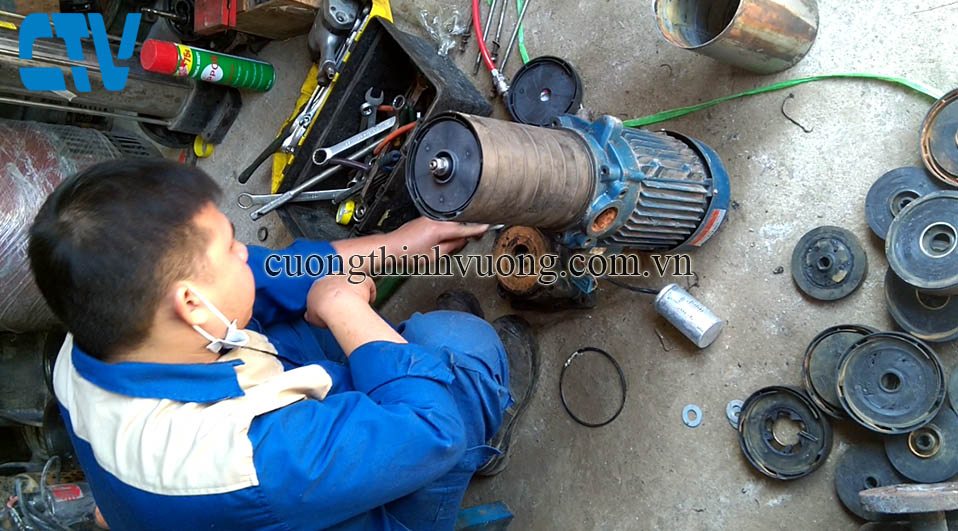 Sửa chữa, thay thế ruột máy bơm trục đứng Ewara VM cánh phíp (PPE)